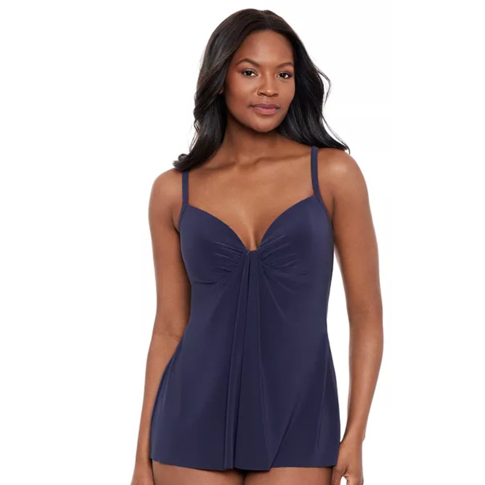 Women's Rock Solid Marina Tankini Top Size APPRX SIZE 16 LOOK!! Blue